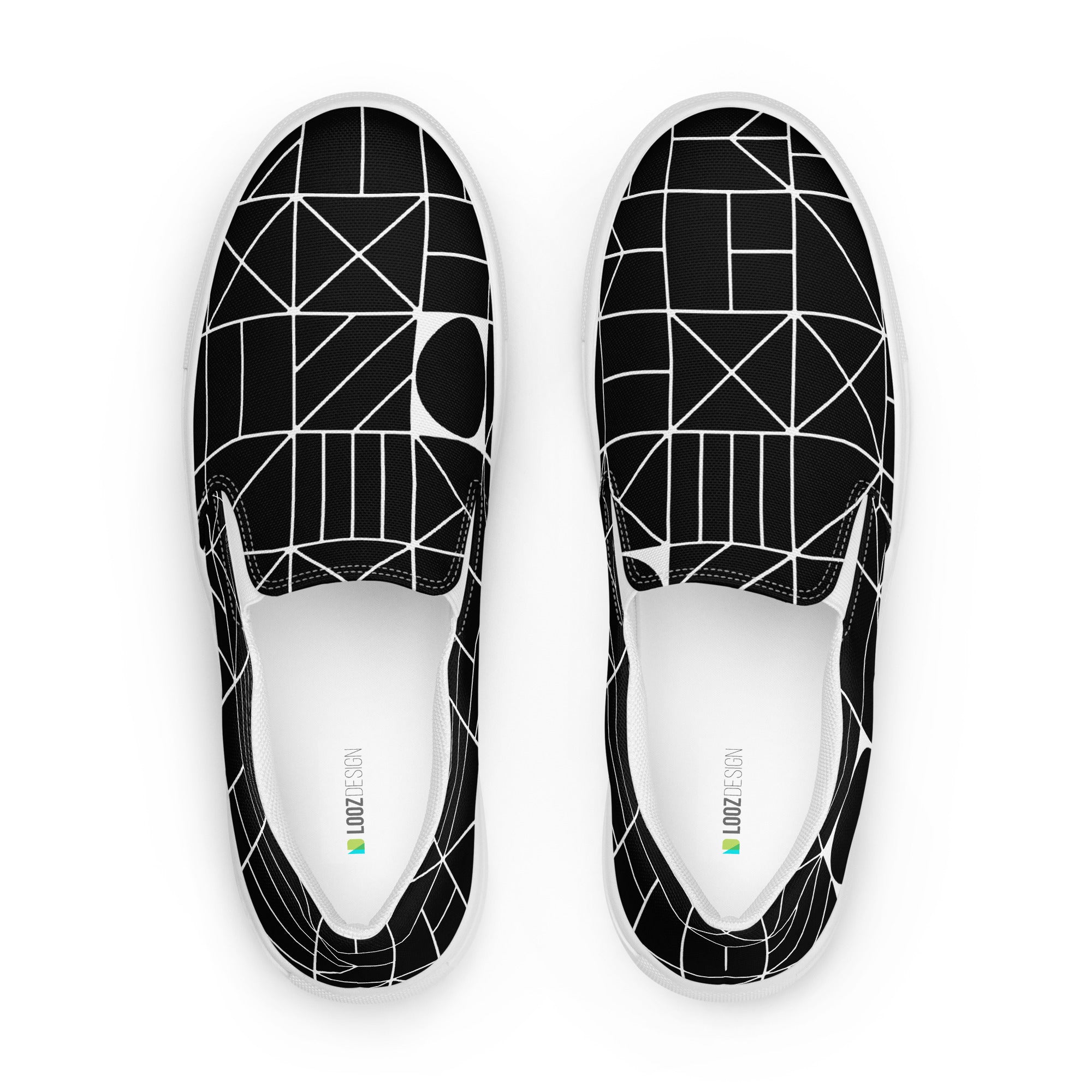 Black Shapes Men’s slip-on canvas shoes