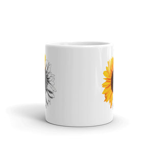Sunflower White glossy mug